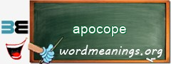 WordMeaning blackboard for apocope